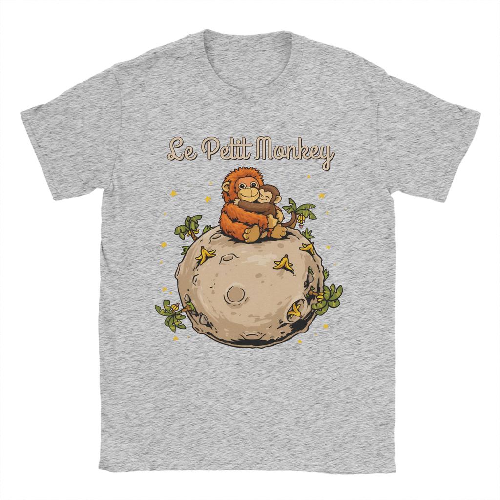 Cartoon Punch Monkey und OranMama T-Shirt Unisex Damen Reine Baumwolle Freizeit-T-Shirts Kurzarm Oberteile Übergröße