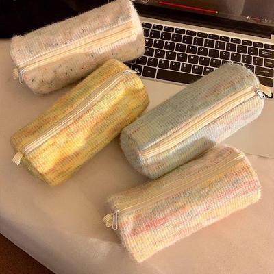 Rainbow Fresh Large Cylindrical Pencil Case - Cute and Spacious Student Stationery Bag
