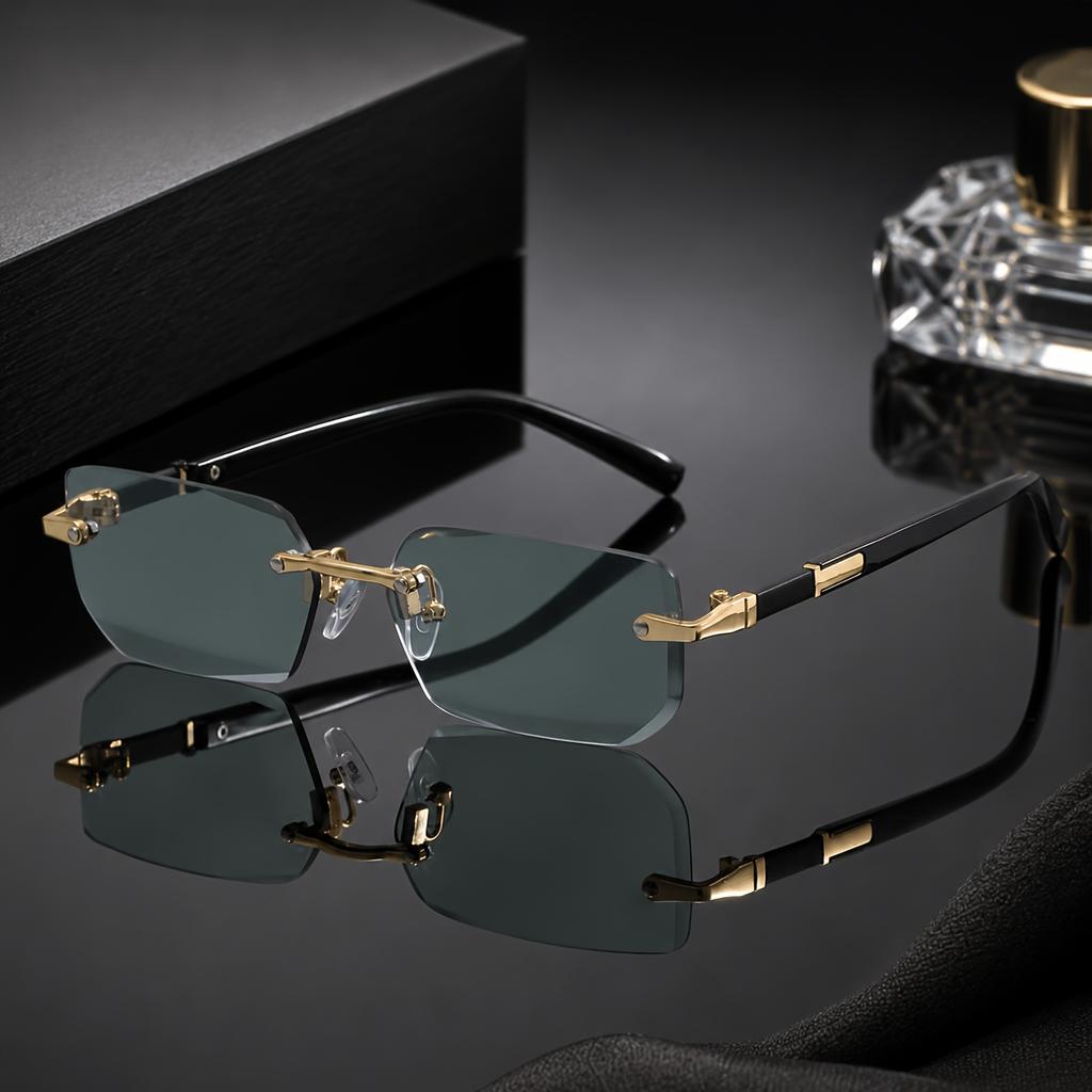 Men Women Retro Fashion Y2k Rimless Colorful Decorative Sunglasses Holiday Gift