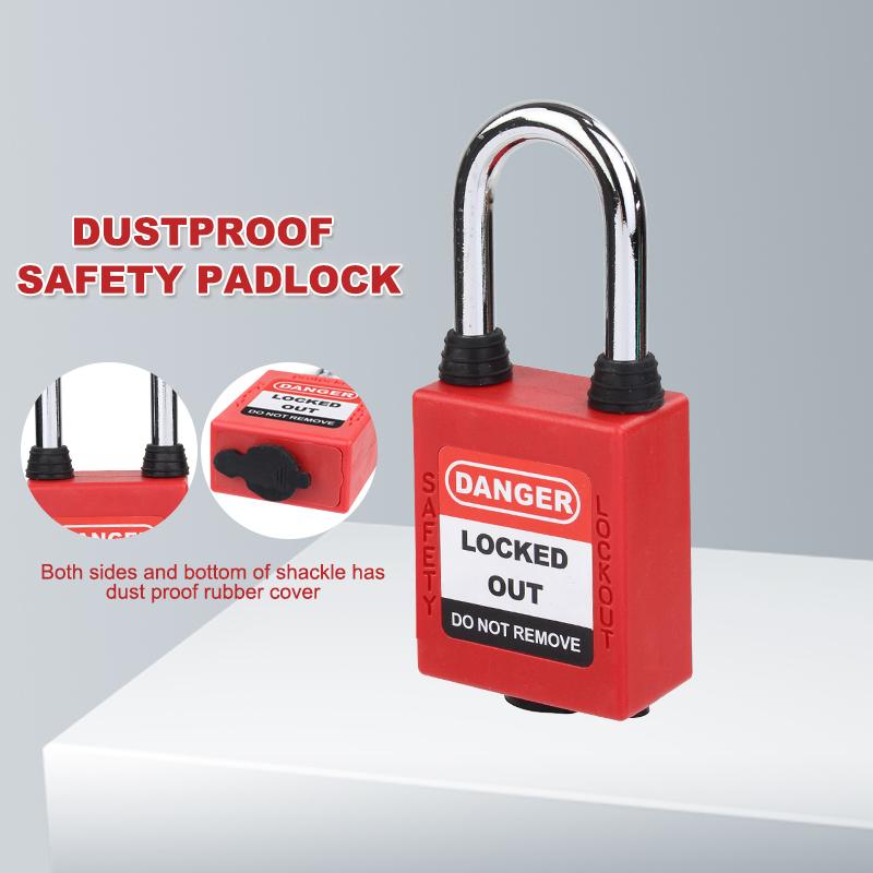 38mm Steel Shackle Safety Dustproof Lockout Padlock (Red,Steel&P38SDP) красный