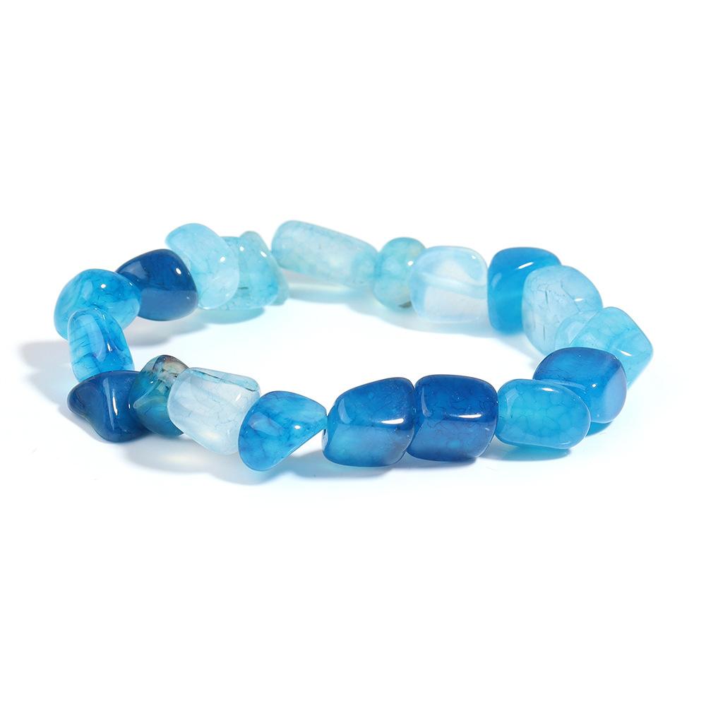 Mixed Color Dragon Vein Agate Bracelet, Irregular Special-Shaped Freeform Beads, Retro Fashion Hand Ornament