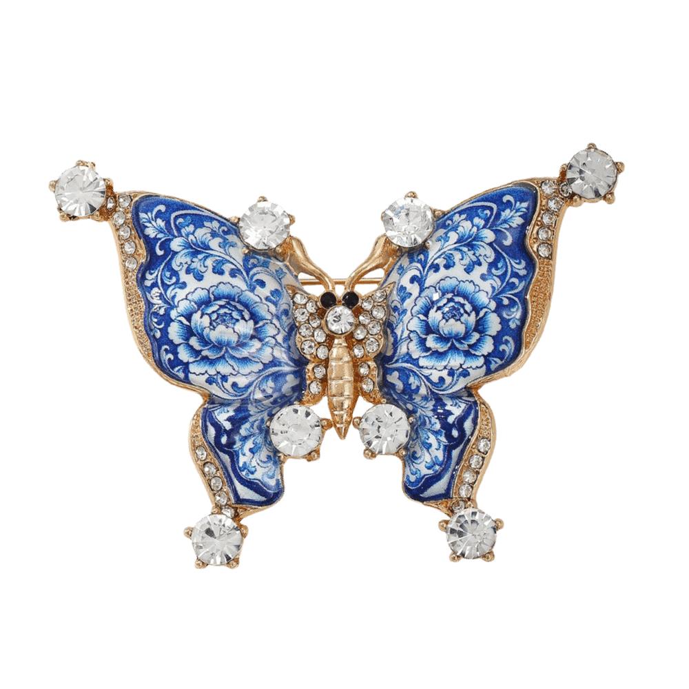 Classic Chinese Ceramic Lapel Pin Jingdezhen Style Jewelry Clothing Decoration