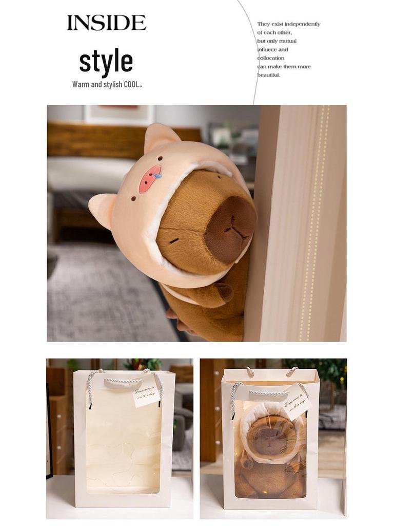 Capybara Plush Toy: Cartoon Backpack & Removable Doll