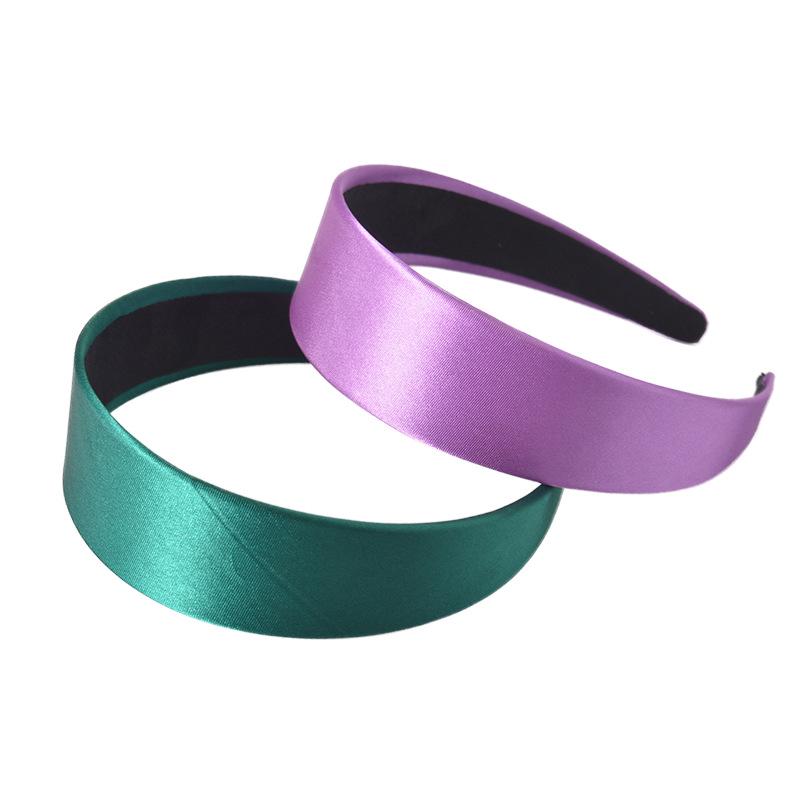 Wide edge satin headband plastic candy colored fashionable women's face wash headband hair accessory