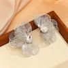 Metal Engraving Butterfly Crow's Feet Multi-layer Glass Drill European and American Style Left and Right Women's Earrings