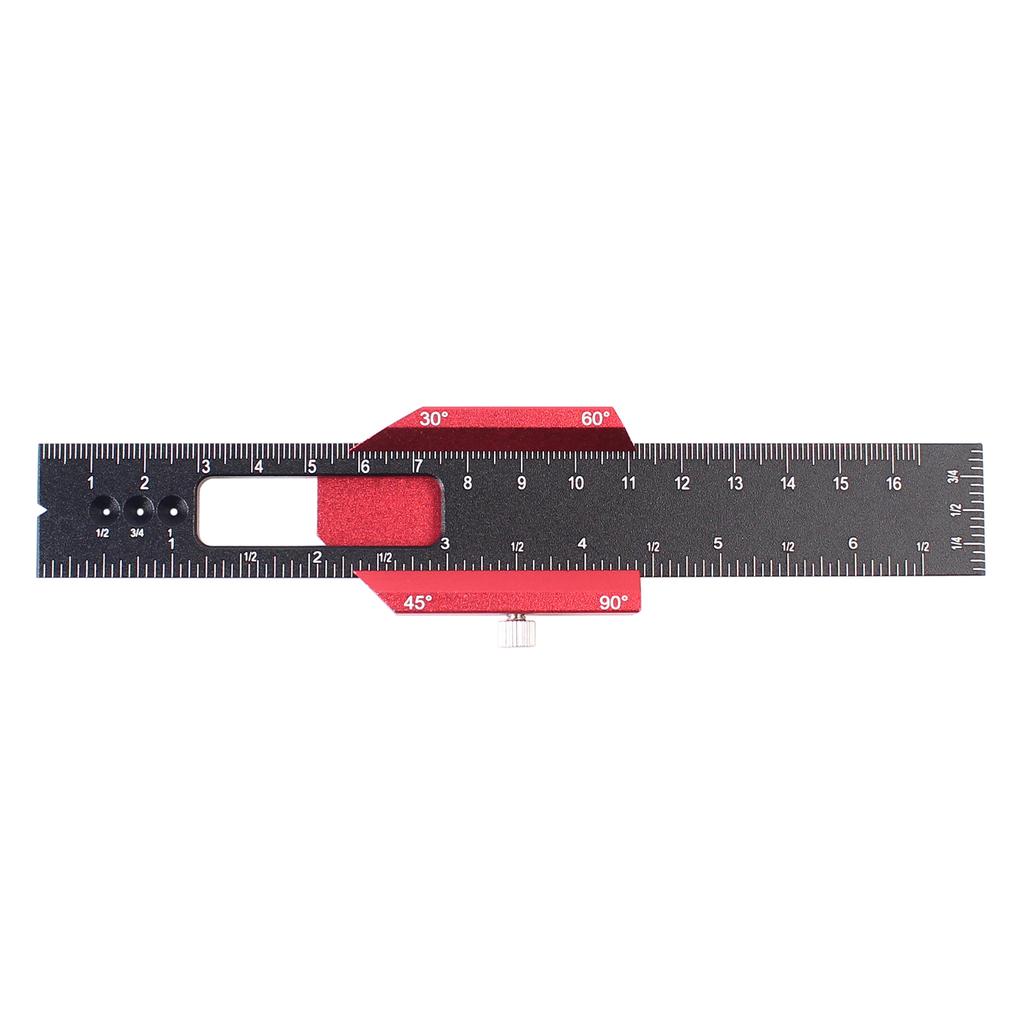 Präzisions-Taschenlineal für Holzbearbeitung Aluminium-Schiebelehre Zoll und Metrisch T-Typ Anreißlineal Winkel-Layout-Werkzeug mit Schiebestoppern