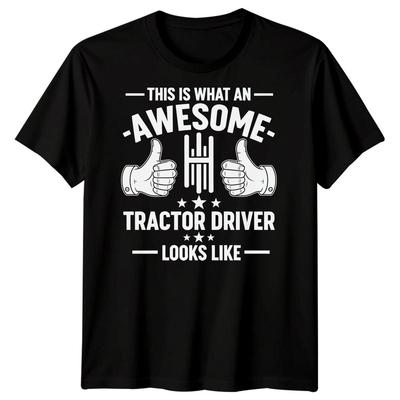 Tractor Driver Farming Occupations Mens T-Shirt Gear Shifter Graphic