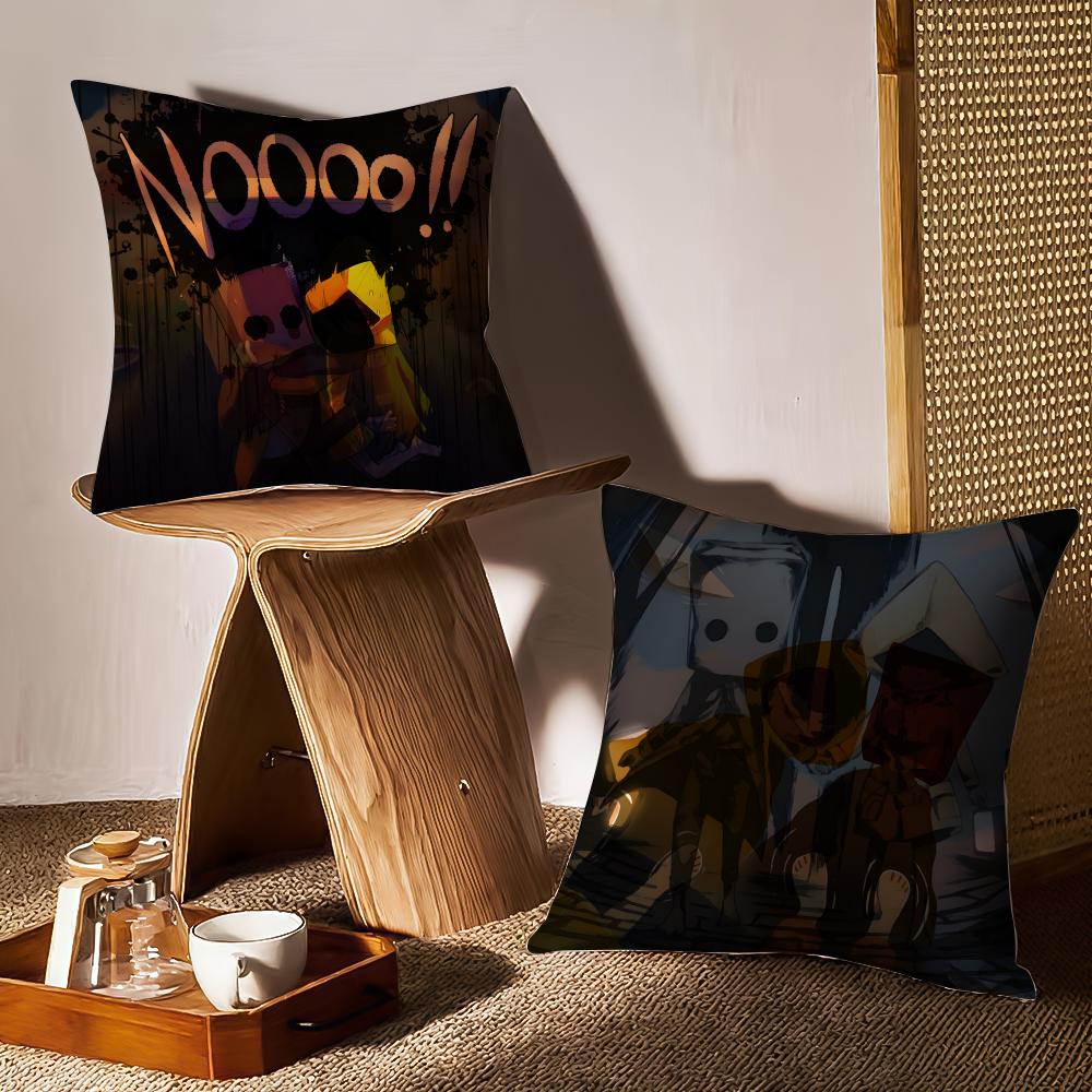 Game Little Nightmares Cushion Cover Anti-dustmite Pillowcase Invisible Zipper Silky Short Plush Sofa Cushion Cover