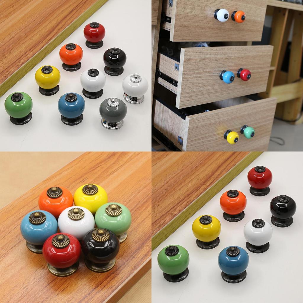 Kitchen Cabinet Pulls With Colorful Zinc Alloy Ceramic Construction For Home Decor And Storage