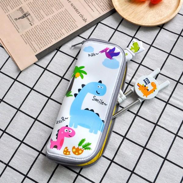 Cool Dino Multi Case, White, 2 Pieces, Korean Popular Tableware