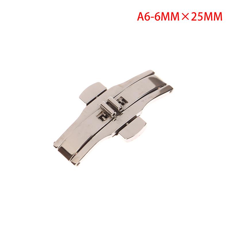 1ks spona s motýlkem z nerezové oceli s leštěným knoflíkem řemínek k hodinkám 15/17/19/21/23/25 mm řemínky k hodinkám spona Příslušenství