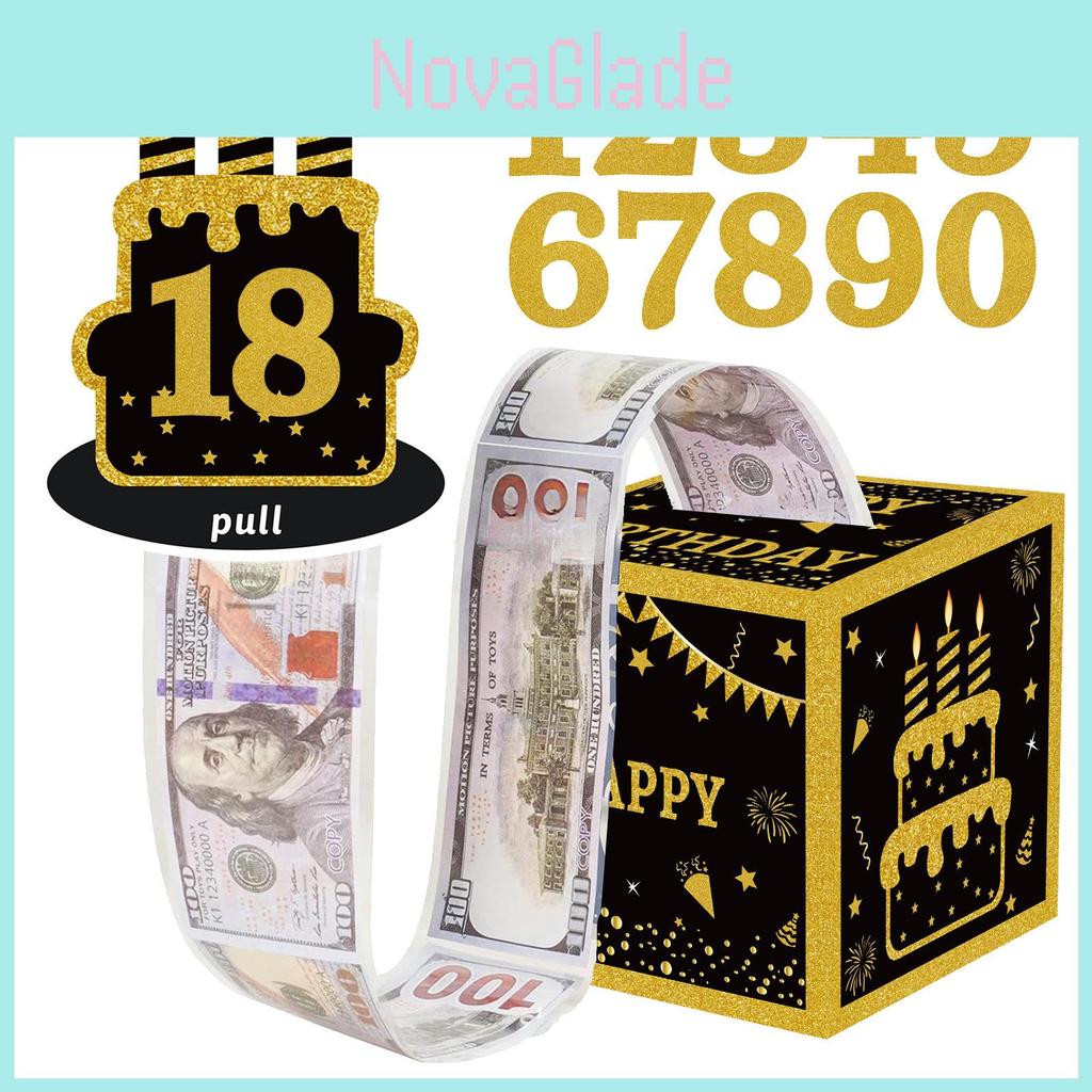 Black Gold Birthday Money Box For Party Decor And Gift Giving
