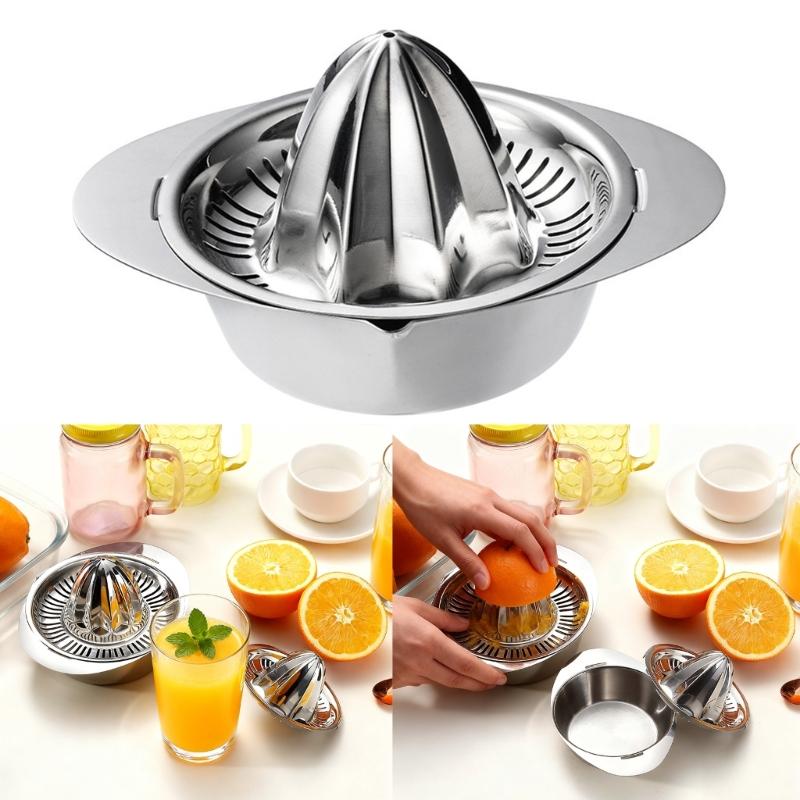 Steel Manual Citrus Juicer with Strainer Bowl Efficient Lemon Juice Extraction Tool Ergonomic Handle Home Kitchens Use