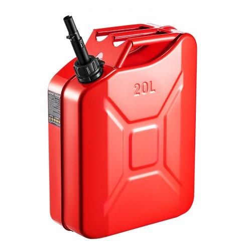 VEVOR Metal Fuel Container, 20 L, Fuel Jerry Can with Spout and Comfort Handle, 6 L/min Max Flow Rate