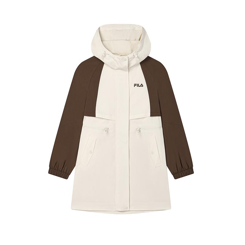FILA Original Casual Fashion Versatile Hooded Jacket Women jackets Oriental-White F11W519703F-WT M
