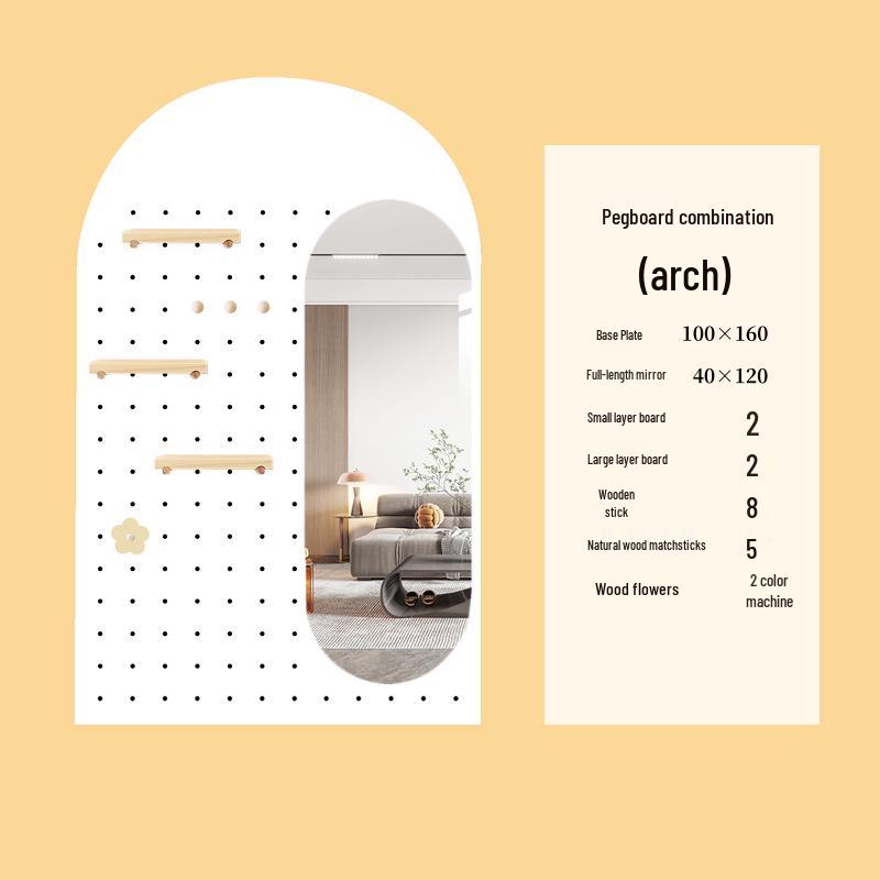 Solid Wood Pegboard Rack: Wall-Mounted & Desktop Storage Display for Entrance Hallway