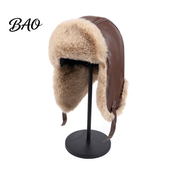 Unisex Winter Accessory for Walking Faux Fur Trapper Hat, Ushanka Hat with Ear Flaps, Plush Lining, Windproof Cold Weather Outdoor Warm Retro