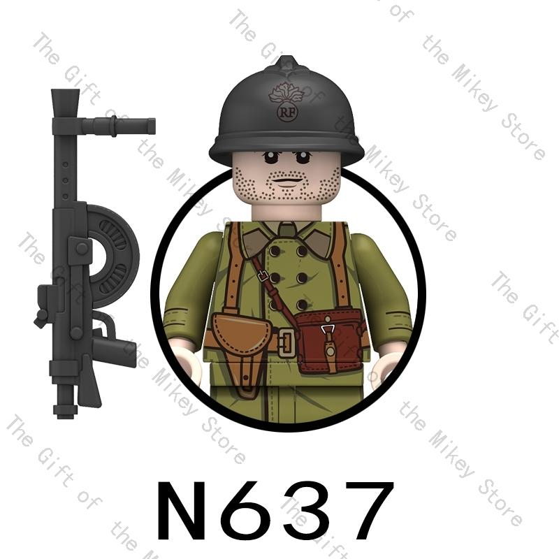 

N637 N638 N639 N640 Солдат Второй мировой войны MOC Фигурка Меч Moc Модель Детские Мини Строительные Блоки Игрушки Подарок
