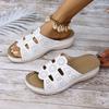 Women's Wide Width Wedge Slippers, Lightweight Comfort Slides, Versatile Spring Summer Sandals for Women