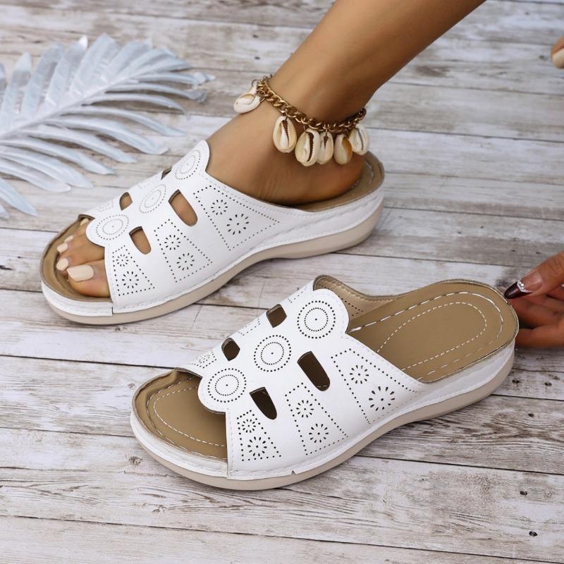 Women's Wide Width Wedge Slippers, Lightweight Comfort Slides, Versatile Spring Summer Sandals for Women