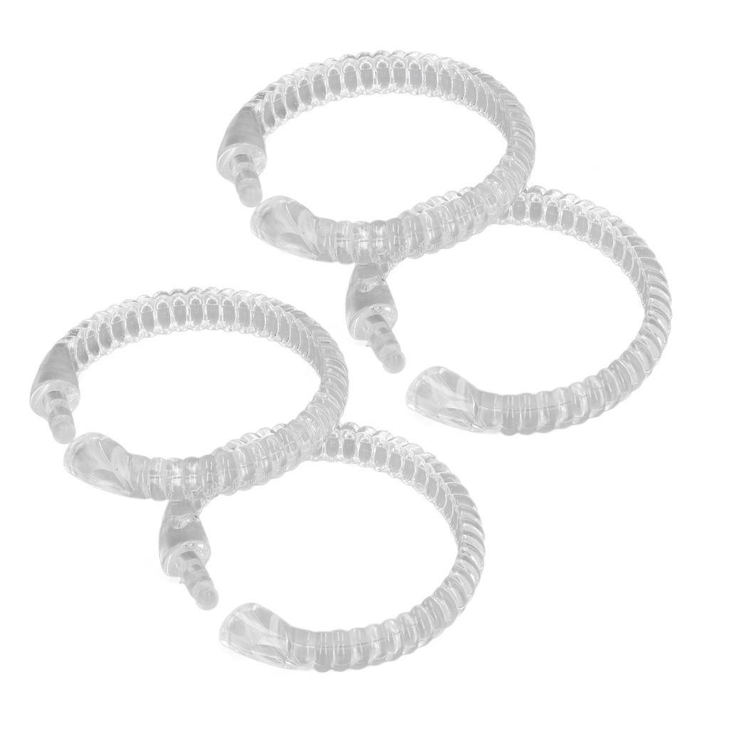 24Pcs Curtain Rings ABS Transparent O Shape Shower Curtain Hooks for Bathroom Shower Rod