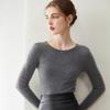 Women's Slim-Fit Round Neck 100% Cashmere Sweater - Stylish Autumn/Winter 2025 Knitwear