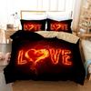 Love Heart Duvet Cover Set King Size Valentines Bedding Set Pink Love Heart Pattern Soft Microfiber Fabric For Girls Women Quilt