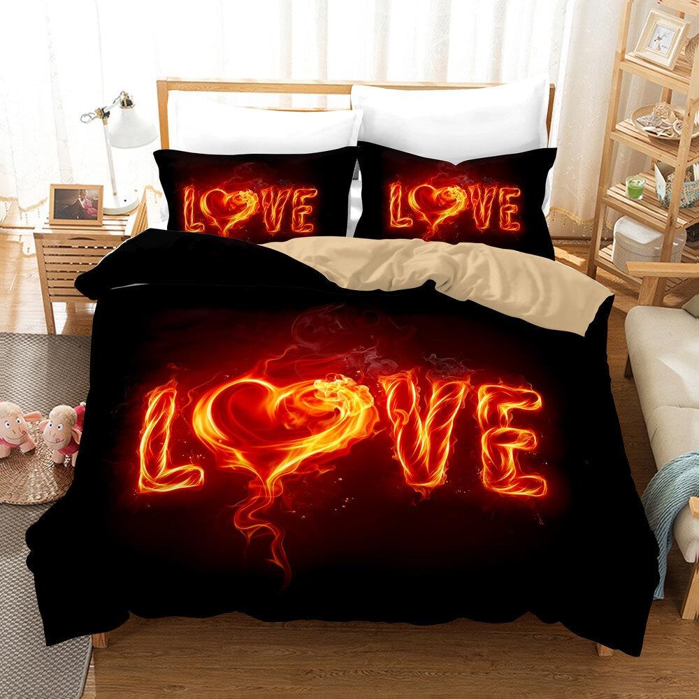 

Love Heart Duvet Cover Set King Size Valentines Bedding Set Pink Love Heart Pattern Soft Microfiber fabric For Girls Women Quilt 135x200cm