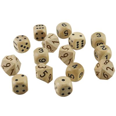 5pcs Wooden Dice Polyhedral D6,D10 Dice for Party Kid Toys Game Wood Dice Toys Board Game