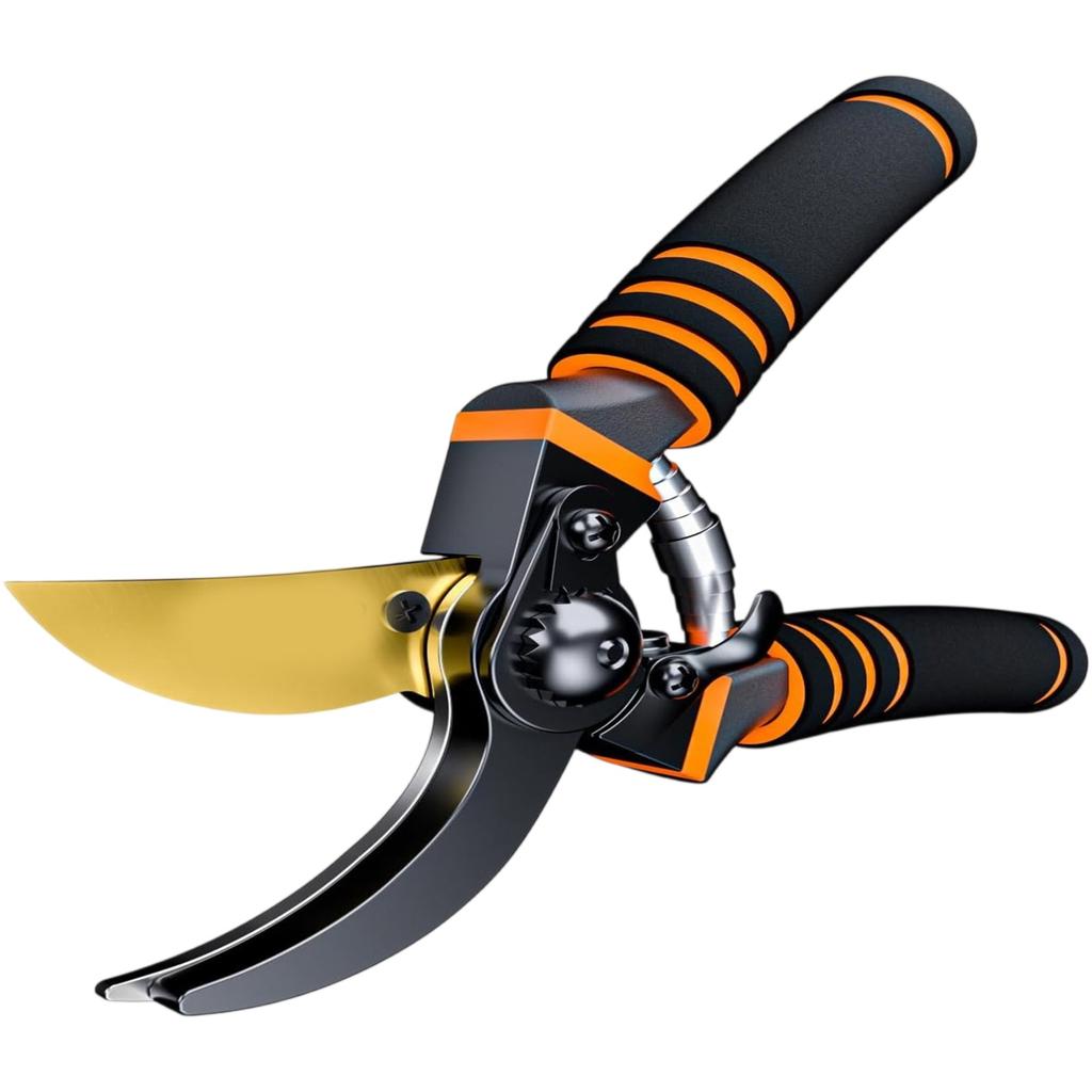 Ergonomic Garden Pruning Shears with Stainless Steel Blades and NonSlip Handle for Precise Plant Trimming and Cutting Tasks