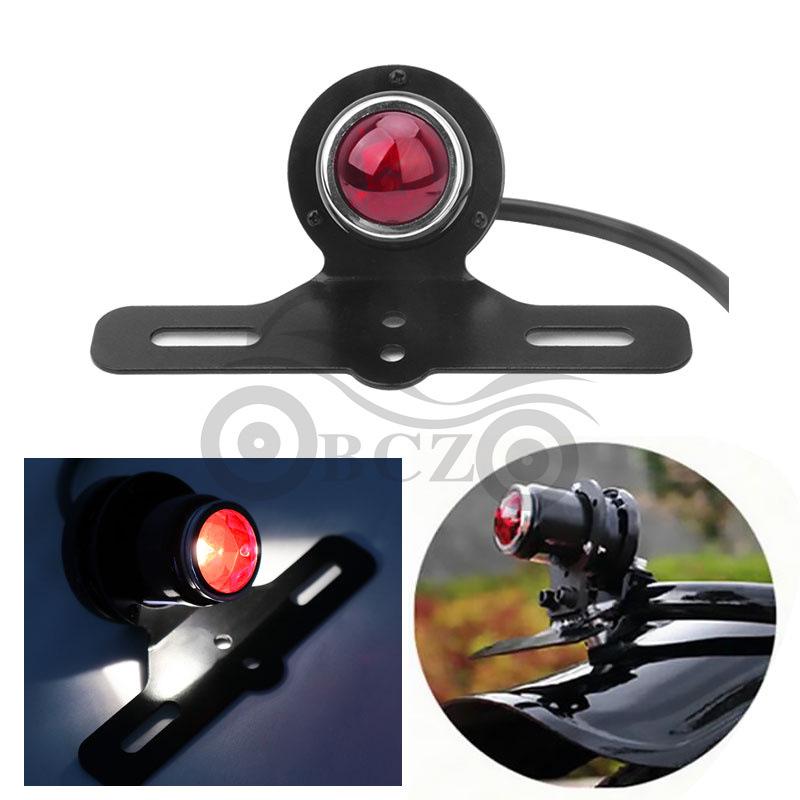Retro Round Motorcycle Brake Tail Light - Jewel Design Brake Tail Light