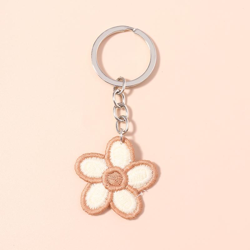 Aihua Hot New Handmade Knitted Keychain Keyring For Women Girl Cute Crocheted Flower Pendants Car Key Ring Handbag Charms Gifts