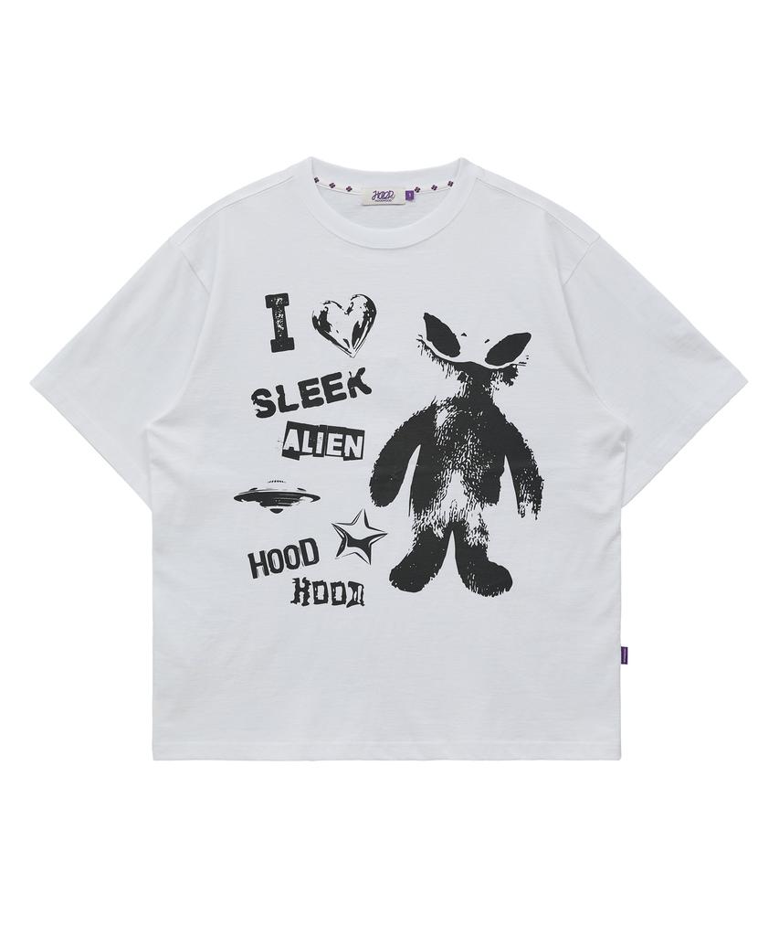HOODHOOD Alien Stamp Oversized Short Sleeve T-Shirt White