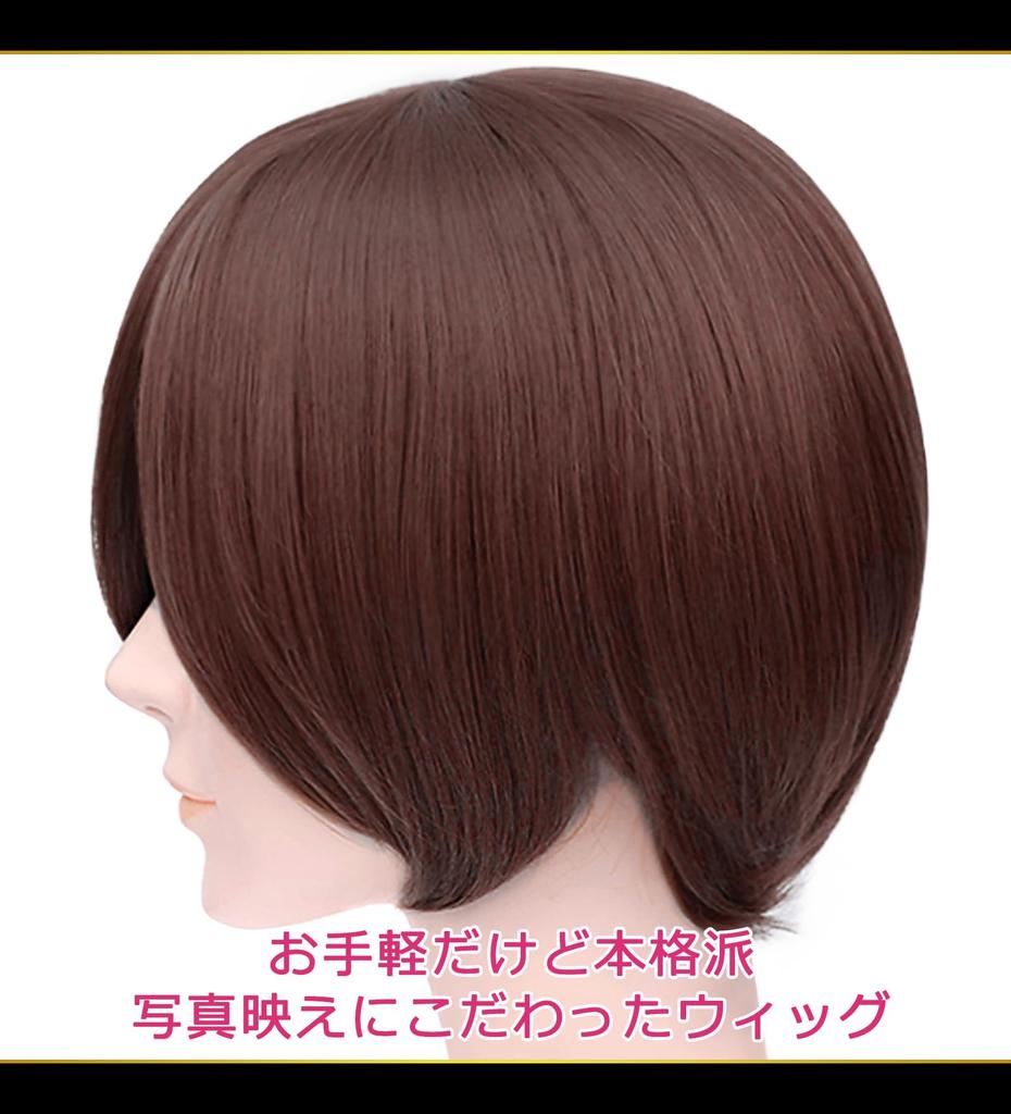 CaseEden Cosplay Wig, Premium, Smooth Short Bob, Dark Brown, WIG6119