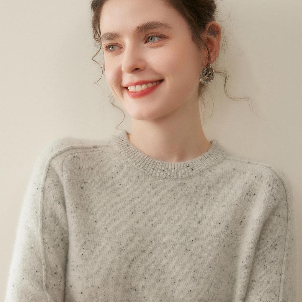 Cashmere 2025 Autumn/Winter Women's Polka Dot Raglan Sleeve Knit Pullover Sweater