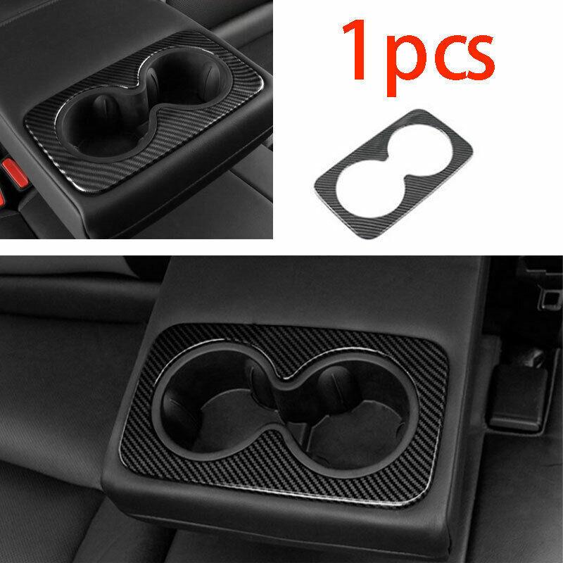 Fit For Cadillac XT5 2016- ABS Carbon Fiber Rear Water Cup Panel Cover Trim