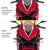 Fairing Winglets Aerodynamic Wing For Honda CBR650R Motorcycle Wing Protection Cover Kit Fixed Winglet CBR 650R 2019-2021 Red + Carbon Fiber Loo