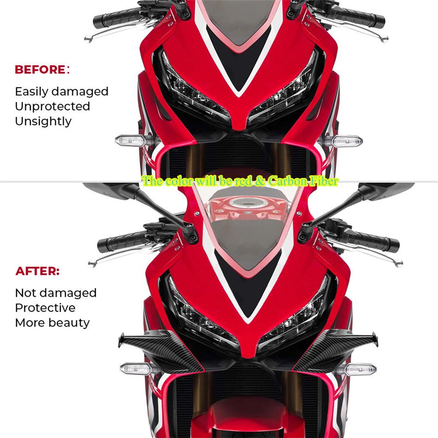 Fairing Winglets For Honda CBR650R Motorcycle 2019-2021 Red + Carbon Fiber