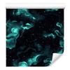 Watercolor Galaxy Wallpaper Black and Turquoise for Living Room and Bedroom 50x1000