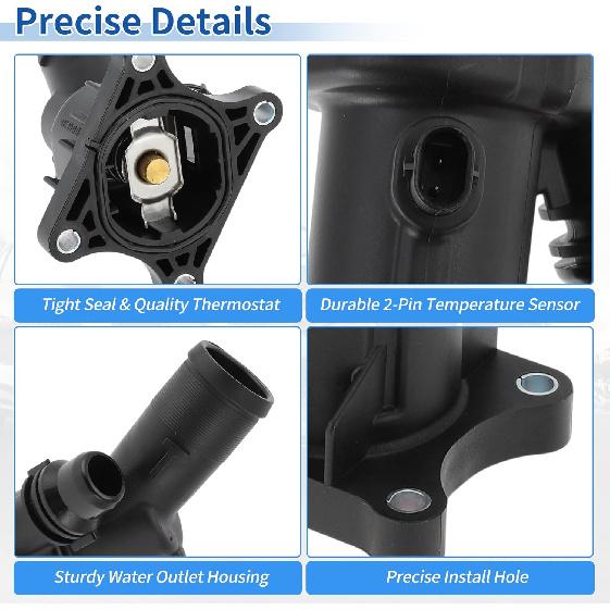 Engine Coolant Thermostat Housing Assembly with Seal & Sensor for Volvo S60 S80 S90 V60 V90 Cross Country XC40 XC60 XC70 XC90 Replace No.31293912