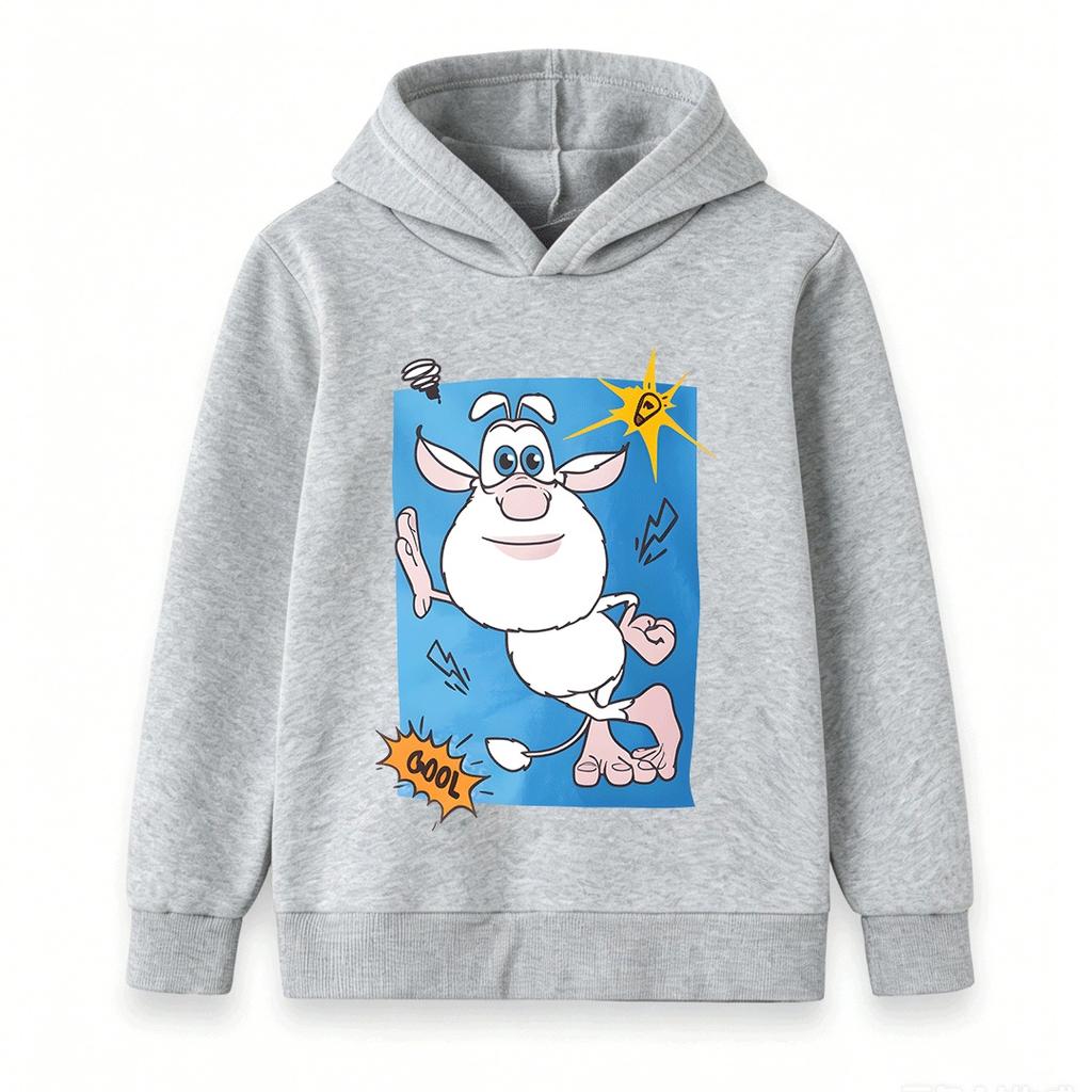 Cartoon White Sheep Print Kids Hoodie Soft Cozy Pullover Sweatshirt for Boys Girls Casual Long Sleeve Tops with Cute Fun Patterns for Daily Wear