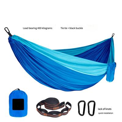 Verstellbare Gurte Tragbare Nylon-Hängematte für Einzel-/Doppel-Camping Outdoor Leicht Langlebig Hohe Kapazität Hinterhof Reise Entspannung
