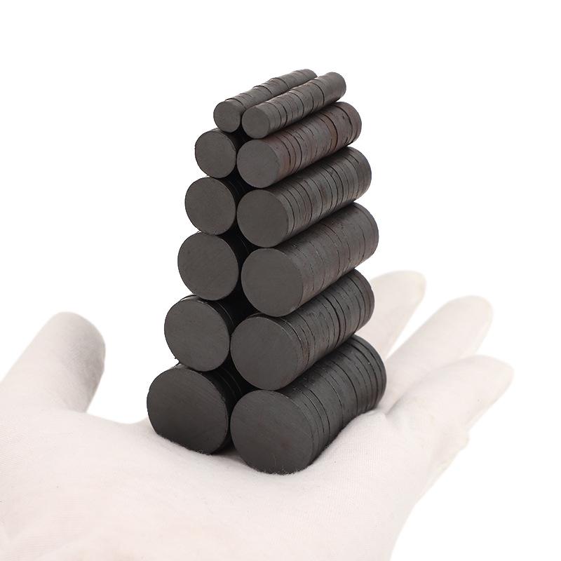 Various Shapes Permanent and Ferrite Magnet Samples: Rectangular, Round, Black