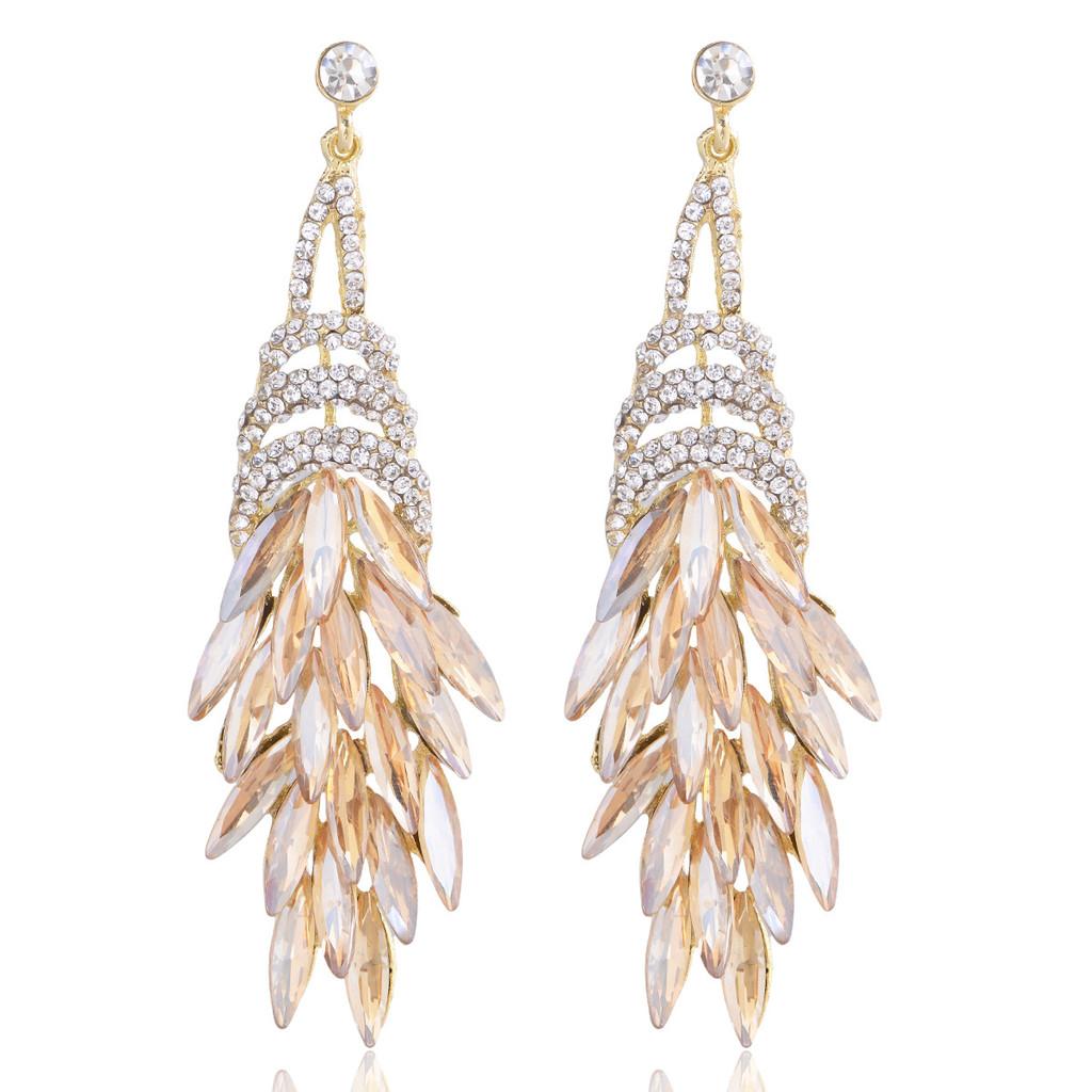 Elegant Alloy Long Tassel Earrings For Women With Geometric Design And Luxury Style For Fashion Accessories