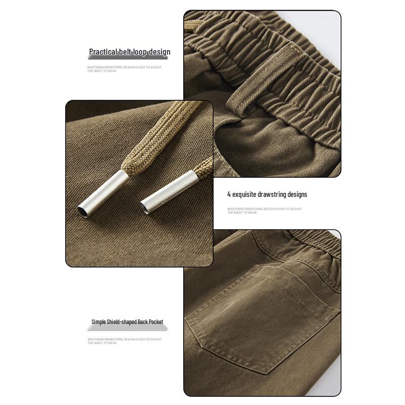 JEEP SPIRIT Men's Pure Cotton Casual Straight Leg Pants