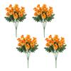 Artificial Mums Bundle Realistic Faux Daisies with Bendable Stems UV Resistant Fall Flowers for Autumn Home Window Box Vase Outdoor Decoration