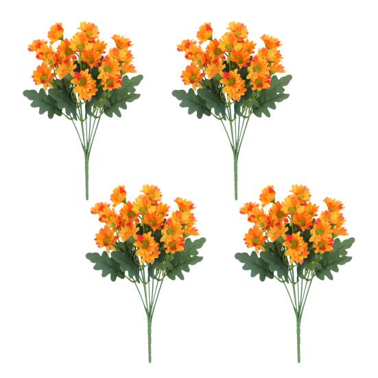 Artificial Mums Bundle Realistic Faux Daisies with Bendable Stems UV Resistant Fall Flowers for Autumn Home Window Box Vase Outdoor Decoration