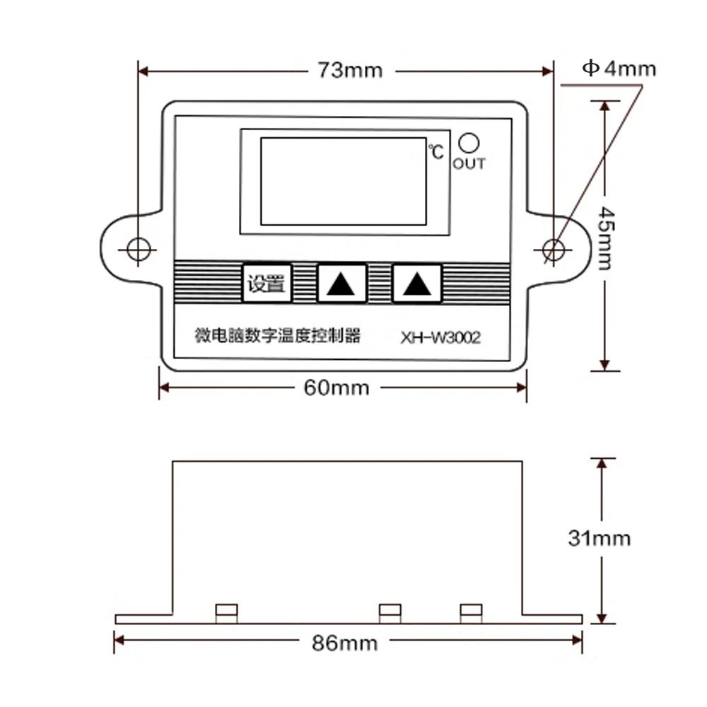 XH-W3002 110-220V / 24V / 12V Digital LED Temperature Controller 10A Thermostat Control Switch Probe with waterproof sensor