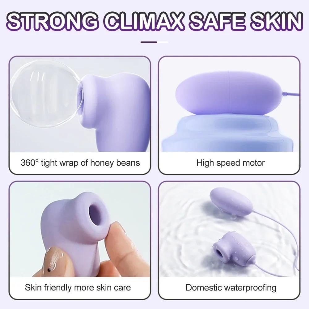 2 IN 1 Vibrator Clitoral Sucking Stimulator Vibrating Egg Silicone Waterproof Vibrator Woman Sex Toy G Spot Adult Products