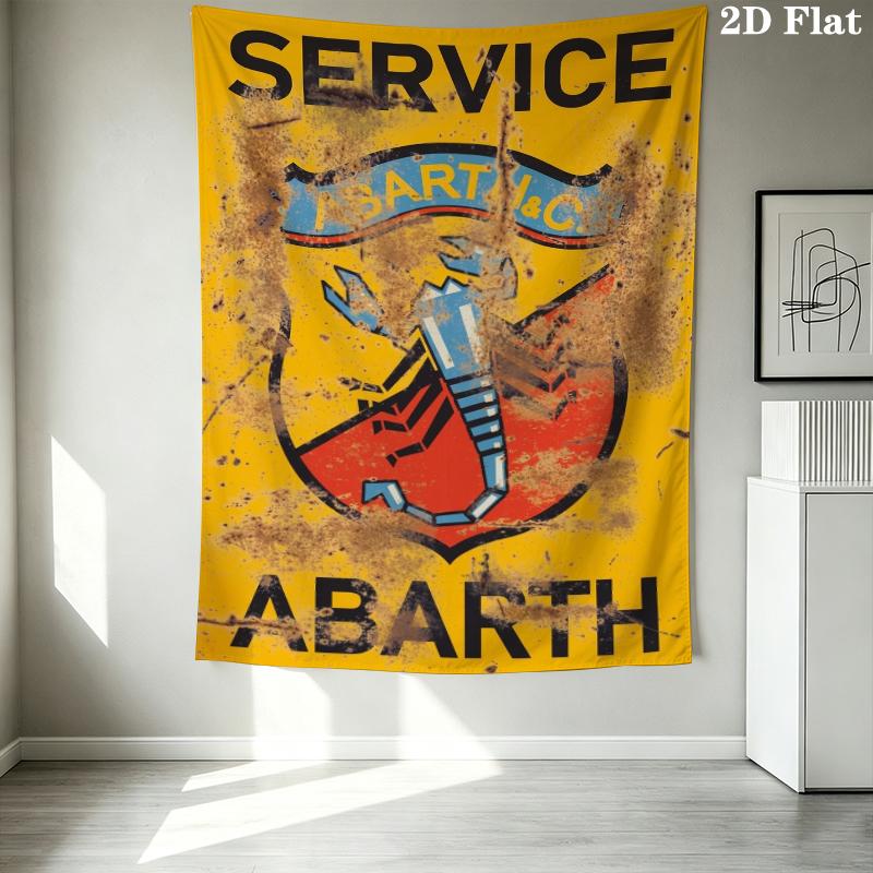 Abarth Pattern Wall Tapestry Aesthetic Wall Hanging Printed Fabric Blanket Decorative Tapestries for Bedroom Living Room Home Decor